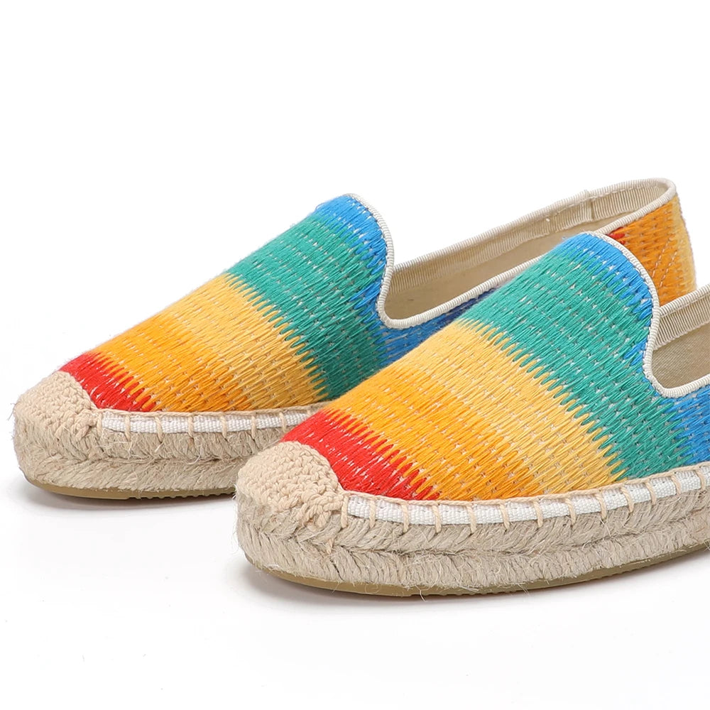 Zapatillas Mujer Sale Ballet Flats Canvas Slip-on Casual Round Toe Sapatos Tienda Soludos Espadrilles Shoes Platform Size