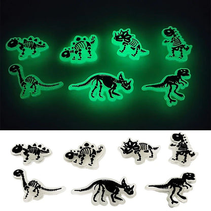 New Fluorescent Black And White Dinosaur Series Luminous Pvc Shoes Charms For Clogs Shoe Decoration Festival Party Gifts