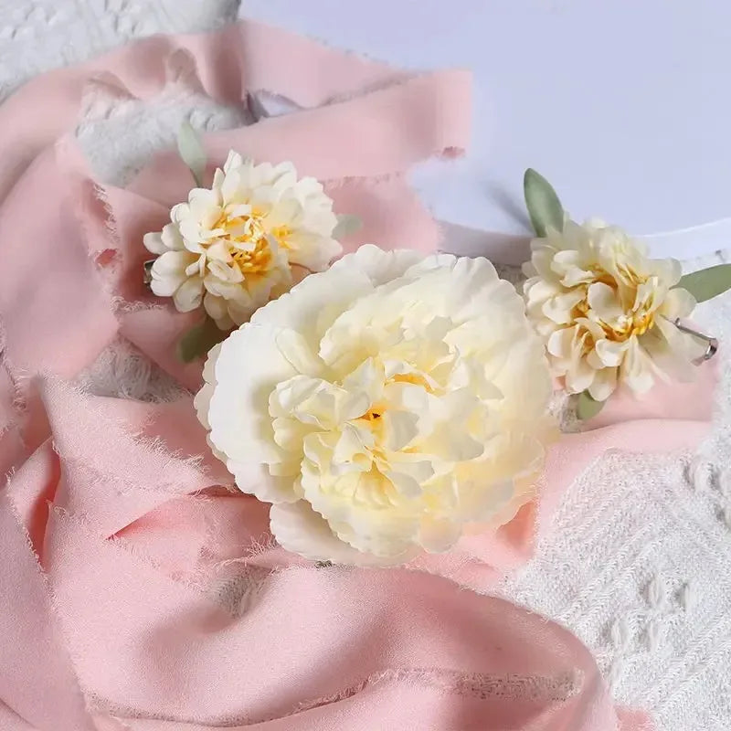 21Pcs Pink Artificial Flower Head Silk Rose DIY Craft Garland Bouquet Mother's Day Home Room Decor Wedding Decoration Accessorie